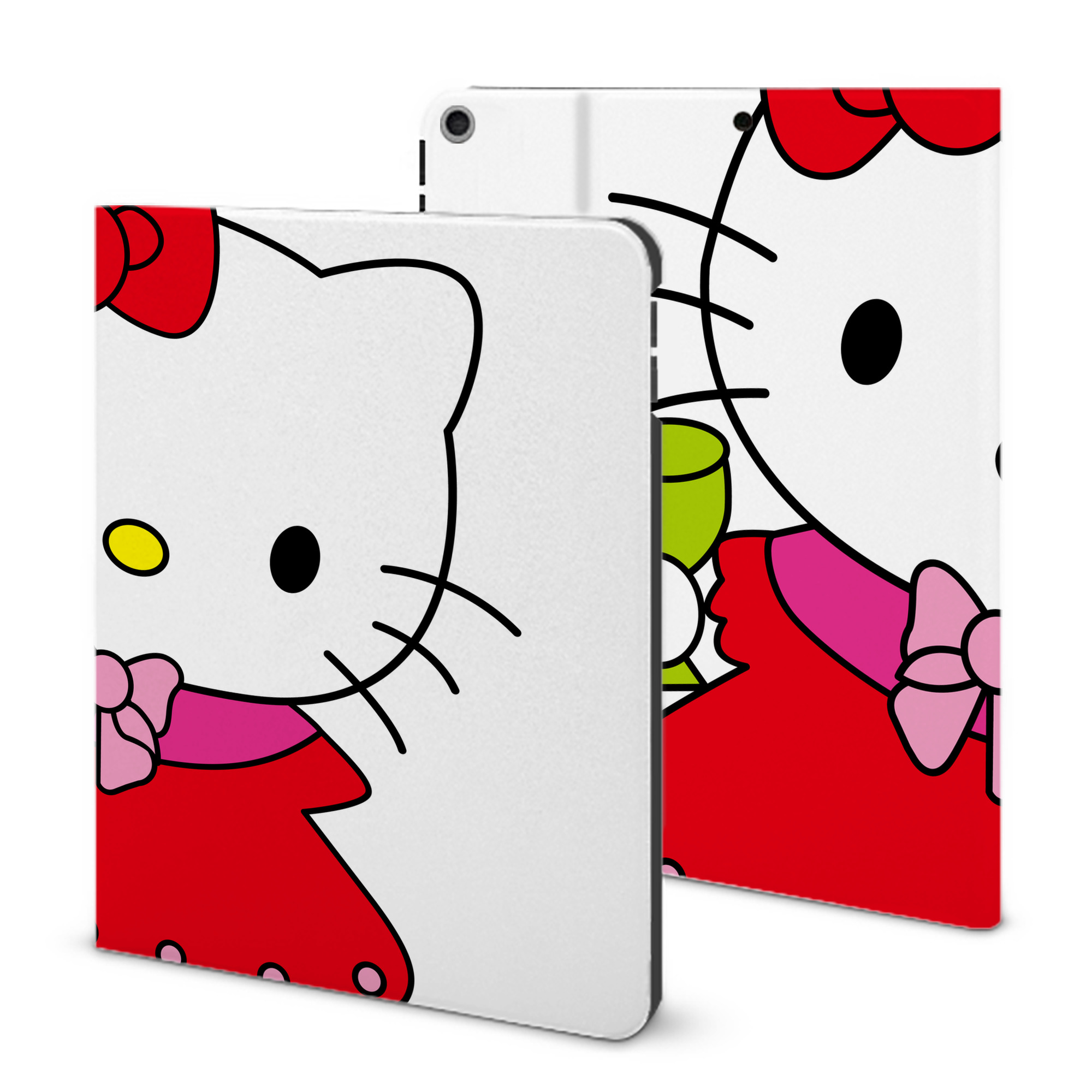 （画像用） Hello Kitty ハローキティ IPad ケース ブック型 PUレザー TPU 耐衝撃 軽量 薄型 ペン収納なし 全面保護 IPad 各モデル対応